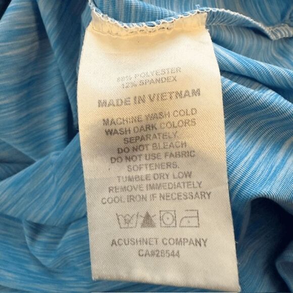 FootJoy Mens ProDry Performance Color Block Golf Polo Shirt White Blue Large - Picture 4 of 6